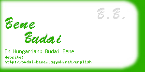 bene budai business card